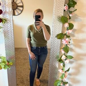 Green Collar Sweat Tee Shirt